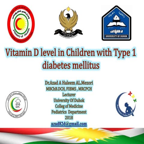 Vitamin D status in children with type 1 diabetes mellitus | PPTX