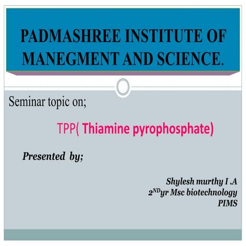 Vitamine B1 Thaimine Pyrophosphate 