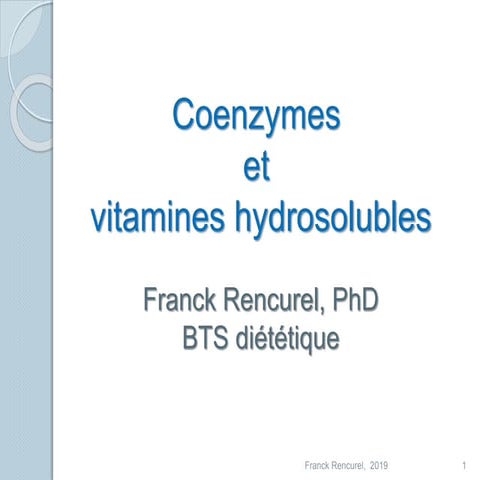 BTS diététique Vitamines hydrosolubles