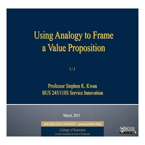 Using Analogies to Frame a Value Proposition
