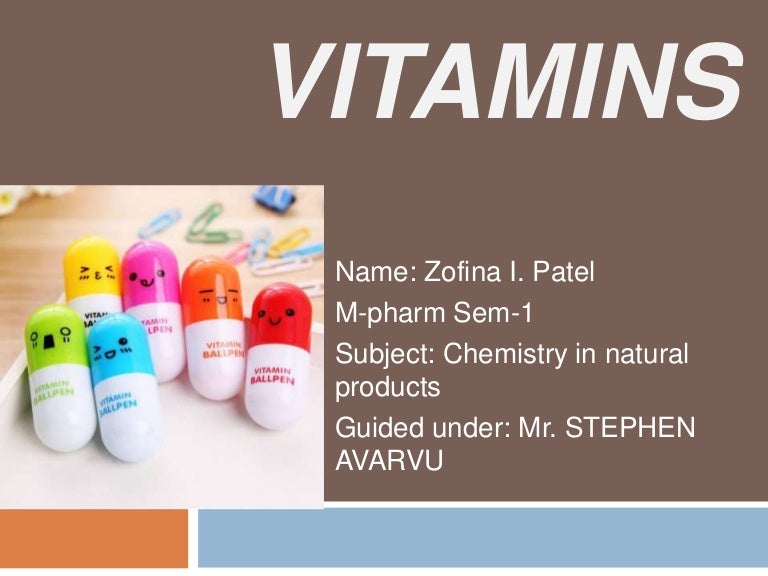 Chemistry and physiological significance of Vitamins