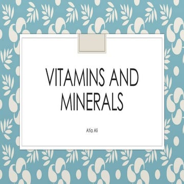 Importance of vitamins and minerals in human body