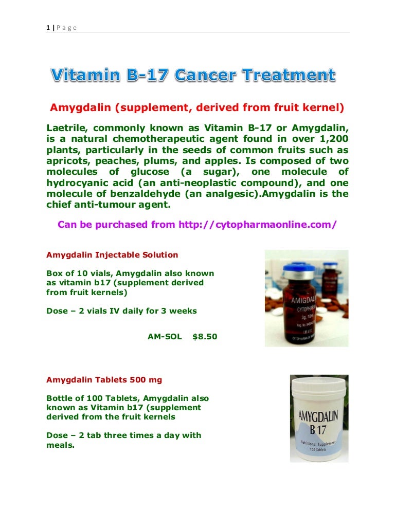 Vitamin B 17 Cancer Therapy