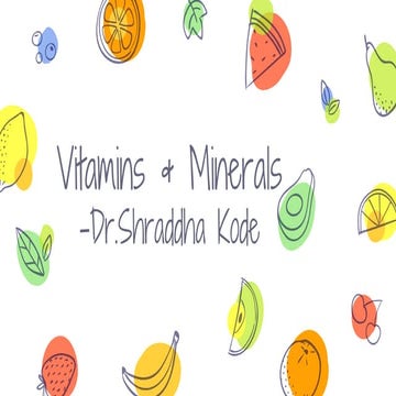 Vitamins & Minerals in Oral Health