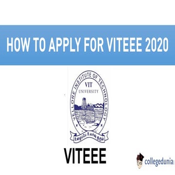 How to apply for VITEEE 2020