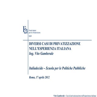 Vito Gamberale - diversi casi di pr...