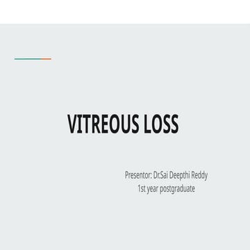 VITREOUS LOSS secondary to cataract surgery