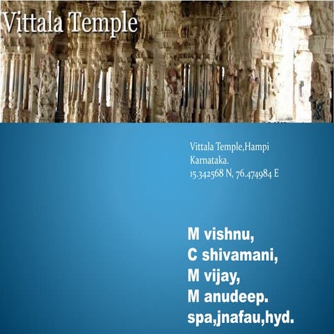 Vittala swami temple vijayanagara architecture (dravidian style).