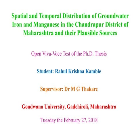PhD Viva presentation /PhD thesis defense/Environmental Science thesis presen...