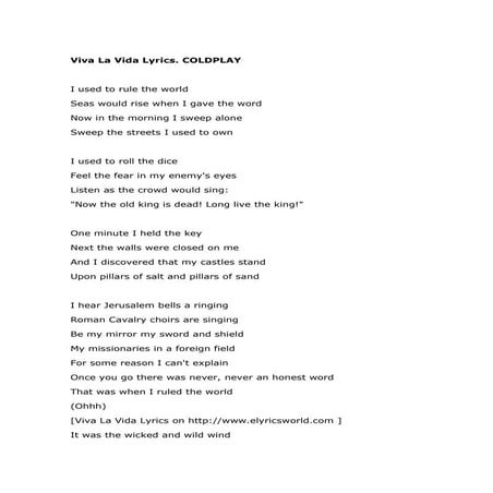 Viva la vida. Coldplay