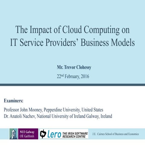 The Impact of Cloud Computing on IT Service Providers' Business Models 
