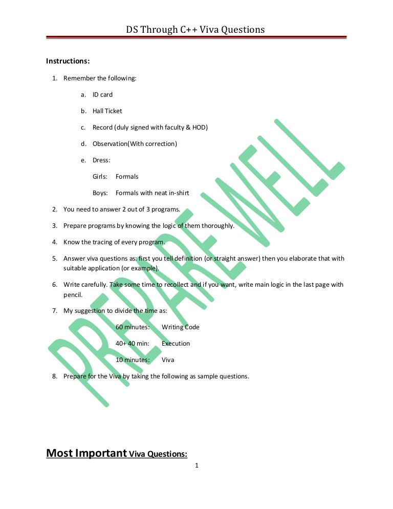 Viva questions ds th c++