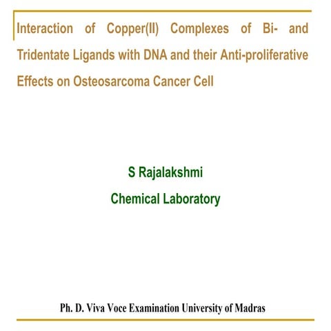Copper(II) complexes as Anticancer agents | PDF