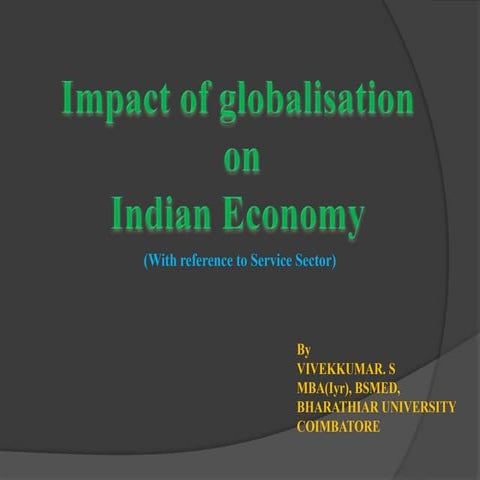impact  of globalisation on indian economy