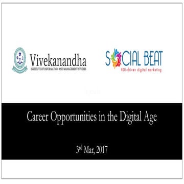 Careers in the Digital Age - Talk at Vivekananda Institute Tirchengode
