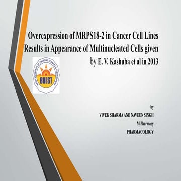 overexpression of mrps18 2 in cancer cell lines results