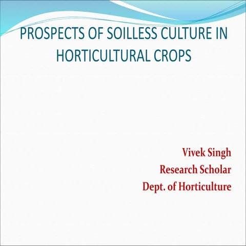 Soilless culture