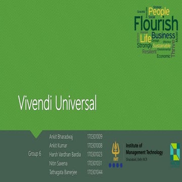 Vivendi Universal - A Case Study about Sustainability of the company