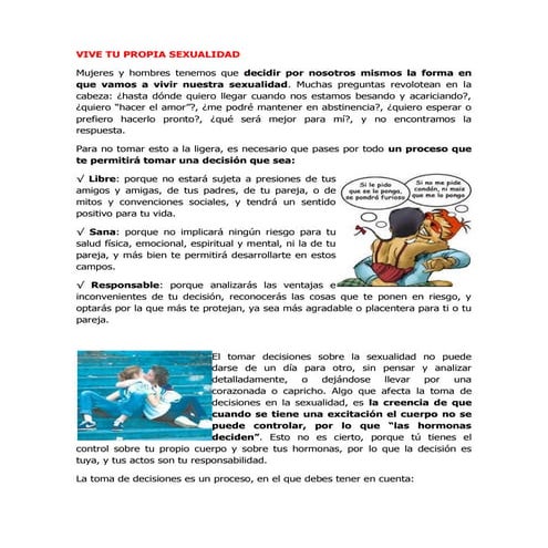 Vive tu propia sexualidad