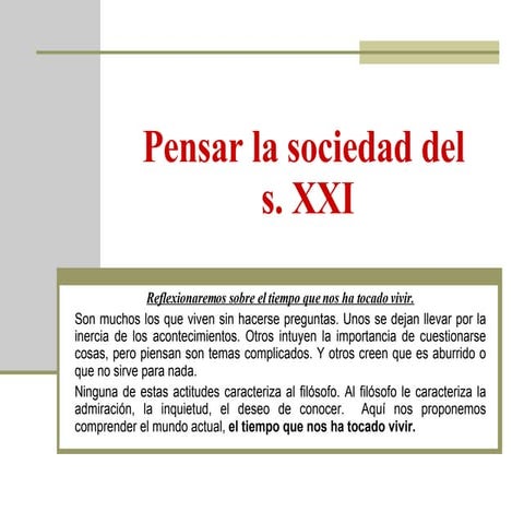 Vivir En El Siglo Xxi