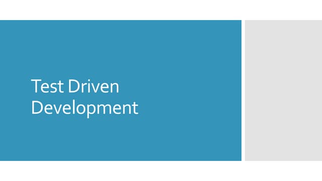 Test Driven Development (TDD) Basics