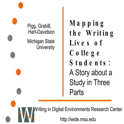 Mapping the Writing Lives of College Students:  A Story about a Study in Thre...