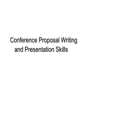 Writing Conference Proposals
