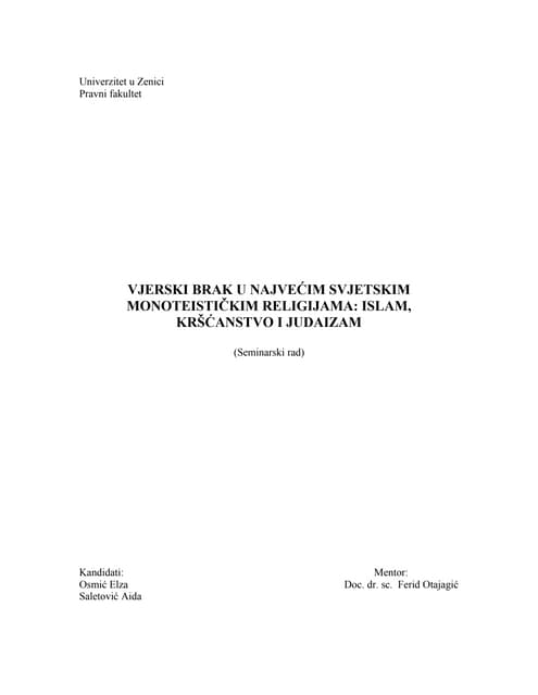 Oblici prestanka braka1 | PDF