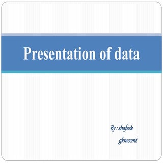 presentation of data