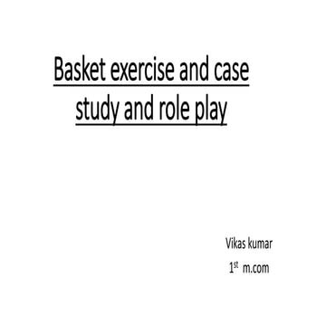 basket exercise and case study and role play analysis 