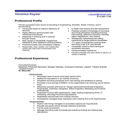 Vkeyser/sr. Recruiter