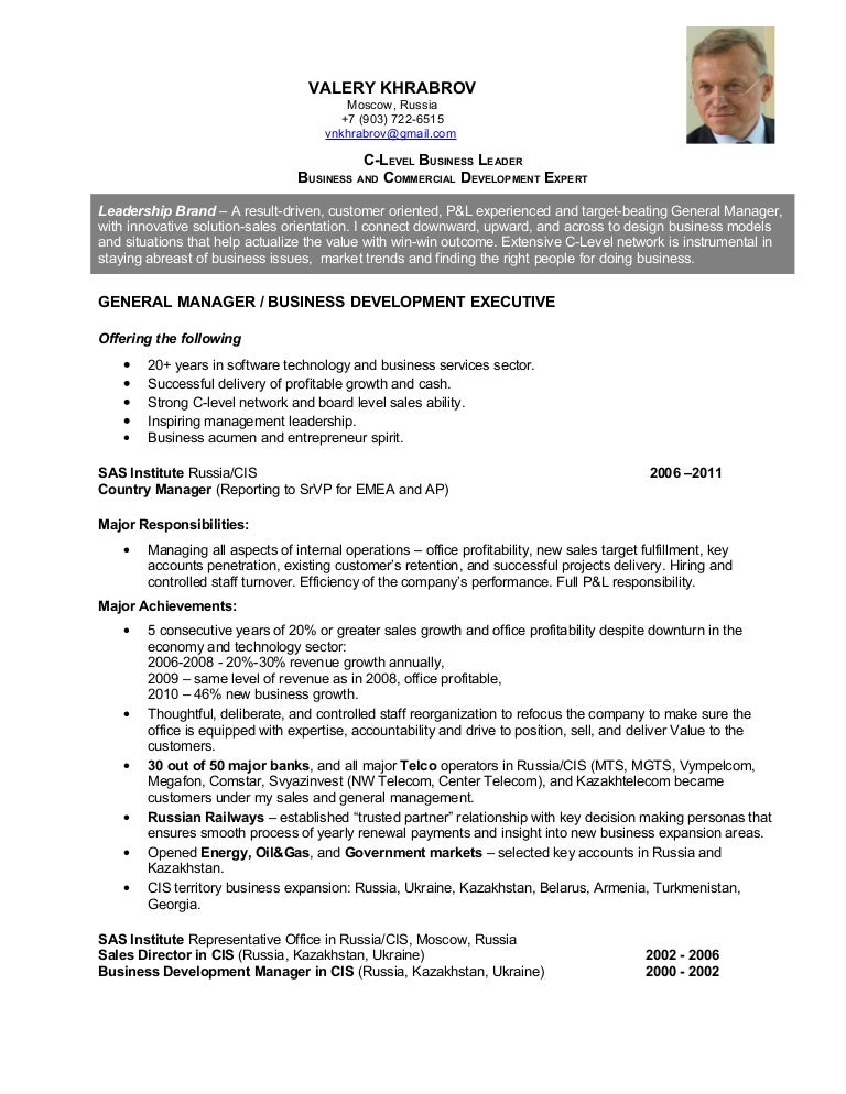 valery khrabrov resume c level business leader