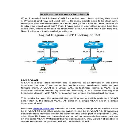 Vlan and vlan on a cisco switch