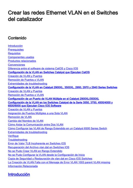 Como crear y eliminar vlan en un switch catalyst cisco | PDF