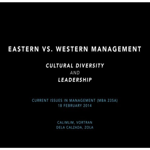 Eastern vs. Western Management
