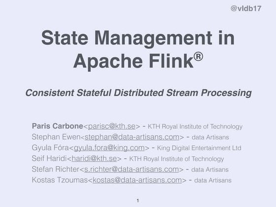 State Management in Apache Flink : Consistent Stateful Distributed Stream Pro...