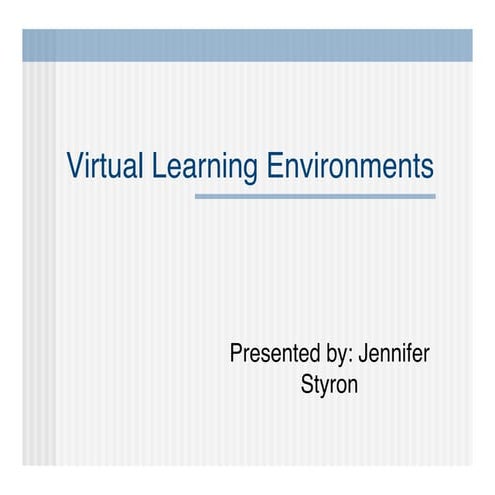 Virtual Learning Environments PDF
