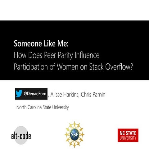 Someone Like Me: How Does Peer Parity Influence Participation of Women on Sta...