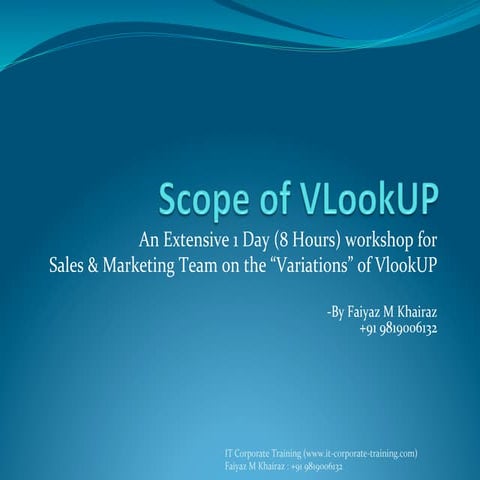1 Day Advance Excel Workshop (Vlookup) in Mumbai