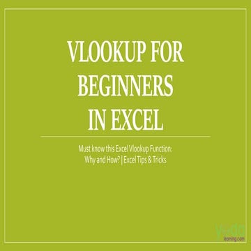 Vlookup for beginners in Excel
