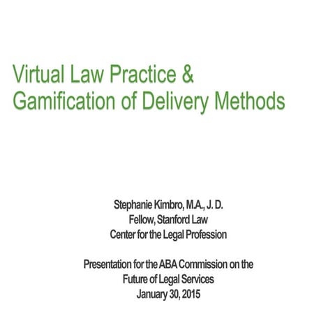 Virtual Law Practice & Gamification of Legal Services | PDF