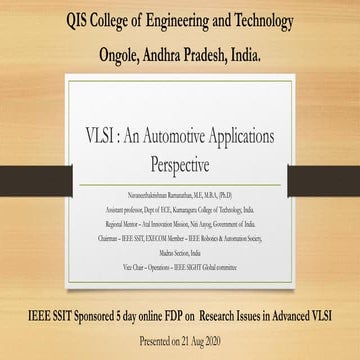 VLSI- An Automotive Application Perspective