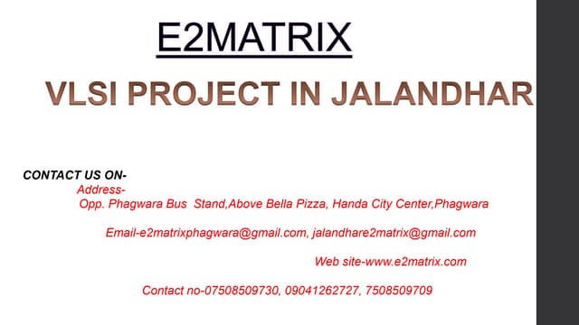 Vlsi final year project in jalandhar