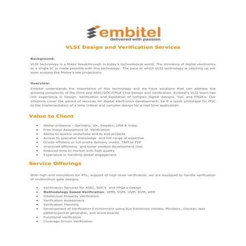 Vlsi design services