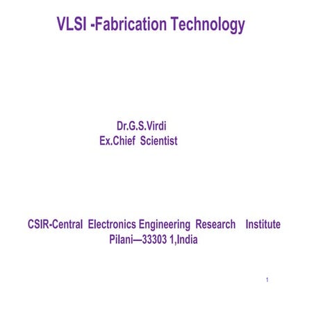 CMOS VLSI Fabrication Technology: From Lithography to Advanced CMOS Processes