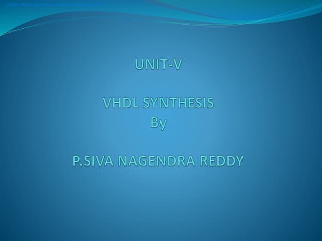 Vlsi Synthesis