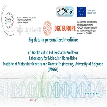 [DSC Europe 23][DigiHealth] Branka Zukic Big Data Personalized medicine