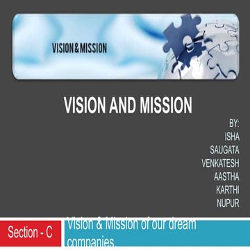 Vision & Mission of Coke , PWC , Flipkart , Caterpillar 