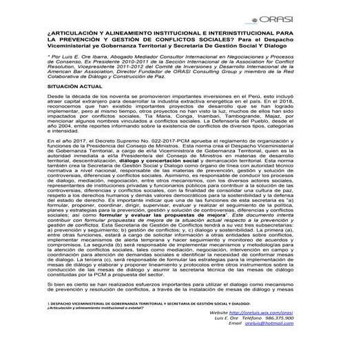 ¿ARTICULACIÓN Y ALINEAMIENTO INSTITUCIONAL E INTERINSTITUCIONAL PARA LA PREVE...