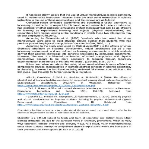 Virtual Manipulative in Science (Education)